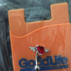 NEW  ANGEL HEART BELLY RING